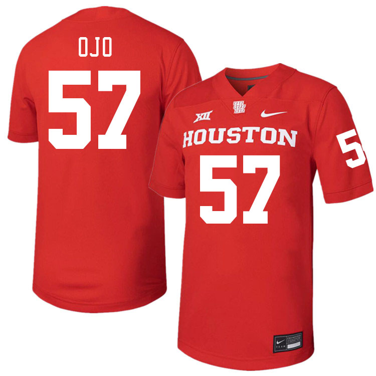 Men #57 Phillips Ojo Houston Cougars College Football Jerseys Stitched-Red